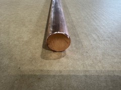 1″ Diameter Copper Rod x 24 Inches Long