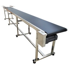 Electric 177×15.7in Industrial PVC Belt Conveyor 110V Two Guardrails Speed Adust
