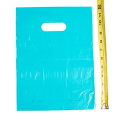 Plastic Bags 1000 Blue Shopping Merchandise Die Cut Handles 9 x 12″ Diecut