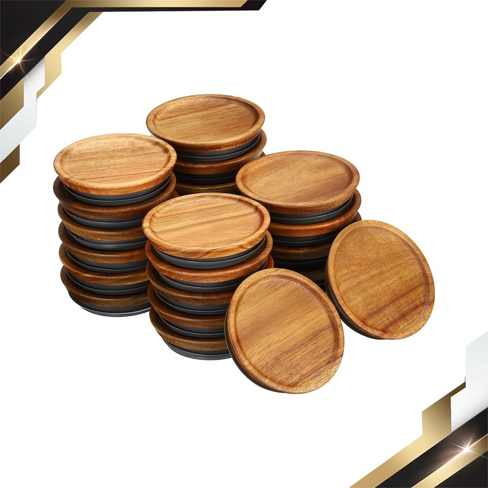 Wide Mouth Mason Jar Lids Wooden Storage Canning Jar Lids Ball Jars 24pcs