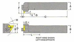 Dorian Tool (MTHOR 10-3B) Gang Right Hand On Edge Style H Threading Toolholder