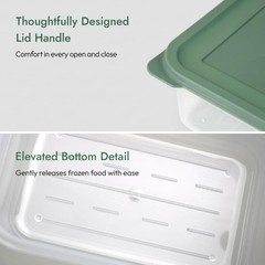 Carrotez 9.7 Cup Rectangular Food Storage Containers Lids Stackable Meal Prep