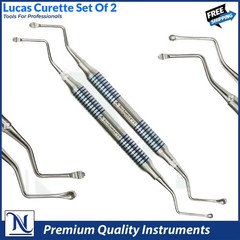Lucas Curette Dental/Surgical Bone Curettes Serrated Set of 2-PCS