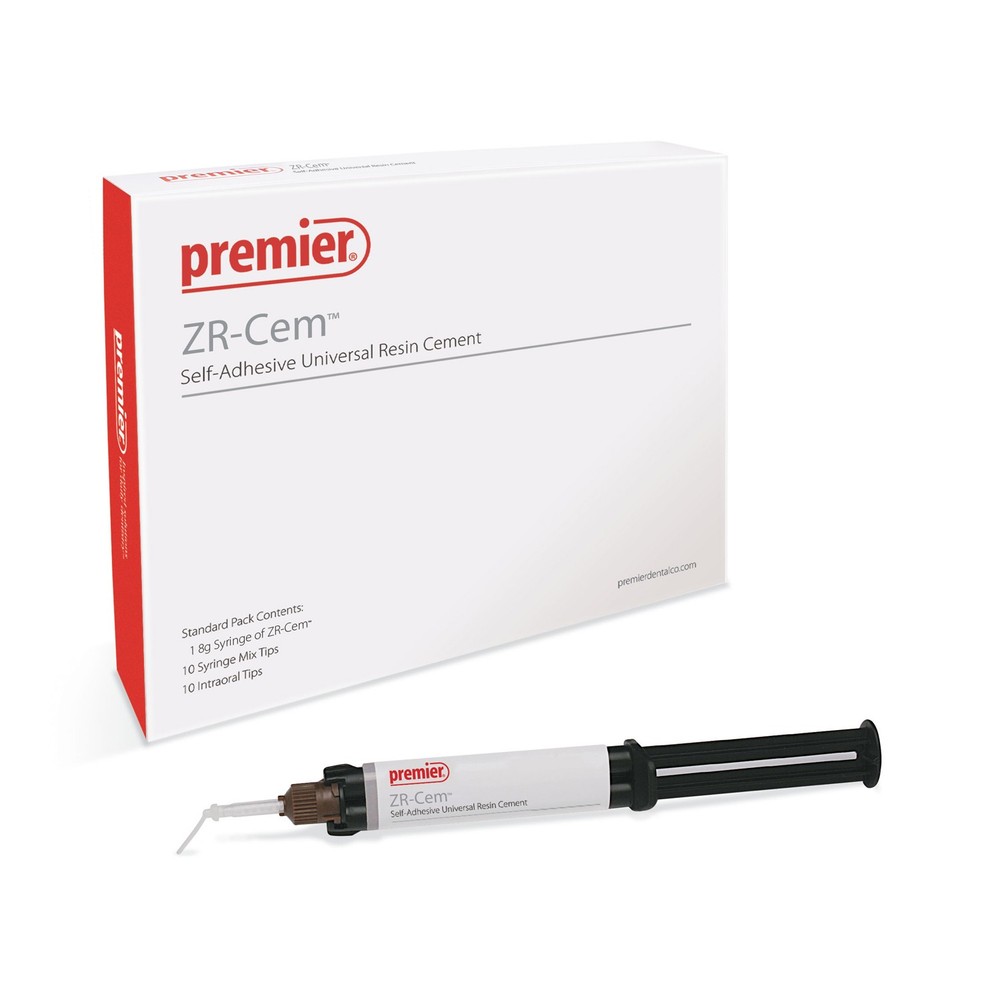 Premier Dental 3001562 ZR-Cem Self-Adhesive Resin Cement Syringe Translucent 8gm