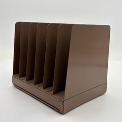 VTG Lit-Ning Metal File Desk Organizer 6 Vertical Slot Metal MCM Office Decor