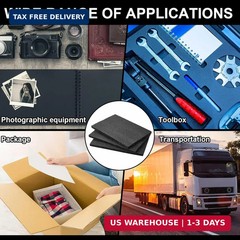 Frienda 6 Pcs 12″ x 8″ x 0.5″ Polyethylene Foam Sheet Thick Black Packing Foam P