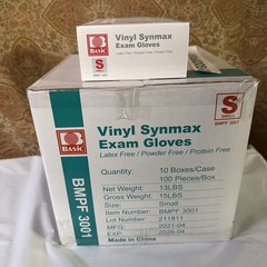Intco BMPF3001 Intco Basic BMPF3001 Vinyl Synmax Exam Gloves – Small. 1,000 Pack