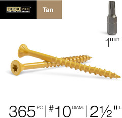 Deck plus 2-1/2 Inch Epoxy Coated Exterior Wood and Fence Screws #10 X 2-1/2″ To