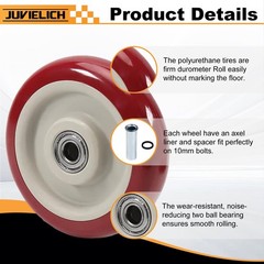 Universal Fit 2Pcs 3-Inch PU Caster Wheels – Ideal for Trolleys and Workbenches