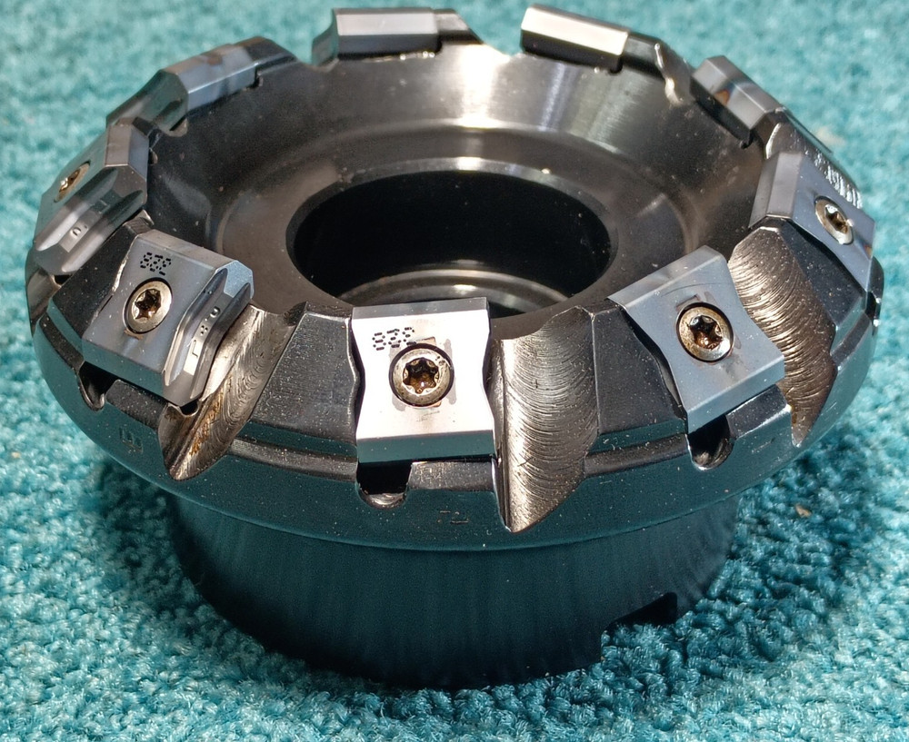 Iscar F45LN-D3.00 Tangential 3″ 45° Face Mill 1″AH With 10 New LNKX1506 Inserts