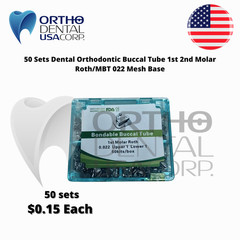 50 Sets 200 Dental Orthodontic Buccal Tube 1st 2nd Molar Roth/MBT 022 Mesh Base.