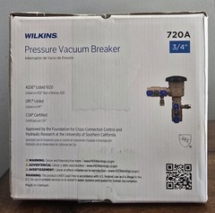 Zurn Wilkins 34-720A 3/4″ 720A Pressure Vacuum Breaker Assembly, Brand New.