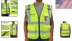 Men’s & Women’s Reflective Safety Vest – High Visibility ANSI Class 2, Large