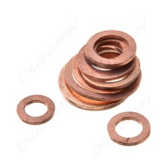 200PCS M5-M22 Copper Crush Washer Gasket Set Flat Ring Seal Assortment Kit