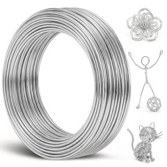 2mm 33 Feet Aluminum Craft Wire, Bendable Armature Wire, Mental Silver Bendable