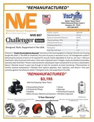 “REMANUFACTURED” National Vacuum Equipment NVE 607 Challenger Vacuum Pump