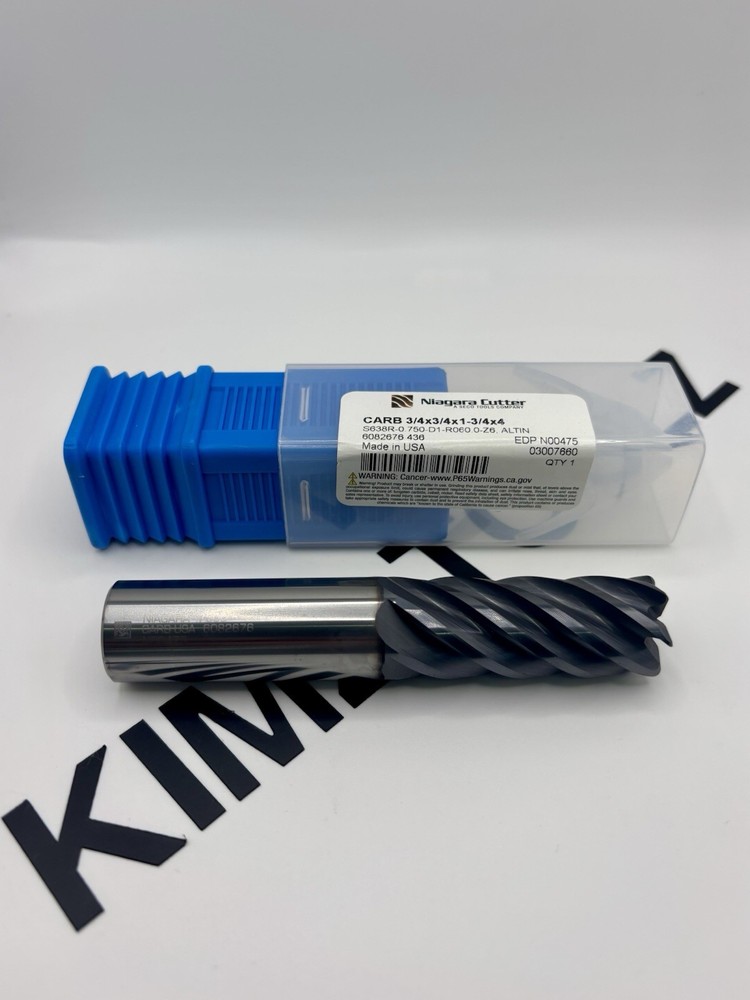 NIAGARA/SECO N00475 CARBIDE 3/4×3/4×1-3/4×4 6F .060R END MILL FREE SHIPPING.