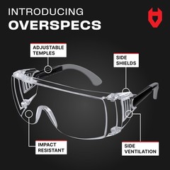 NoCry Safety Glasses Over Eyeglasses — Fog and One Size, Black