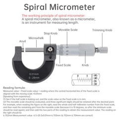 0-25mm Outside Micrometer, 0.01mm Precision with Carbide Tips for Machinists
