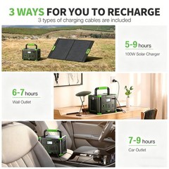 Power Station Portable 500W 519Wh With AC Outlet/DC Ports/USB Ports 140400mAh
