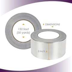 Professional Aluminum Foil Tape 3 inch x 150 feet for insulation ducts 3 PACK