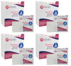 Sterile Non-woven Sponges Disposable, Dynarex, 3364, 4×4, 4-Ply, 200 Pouches