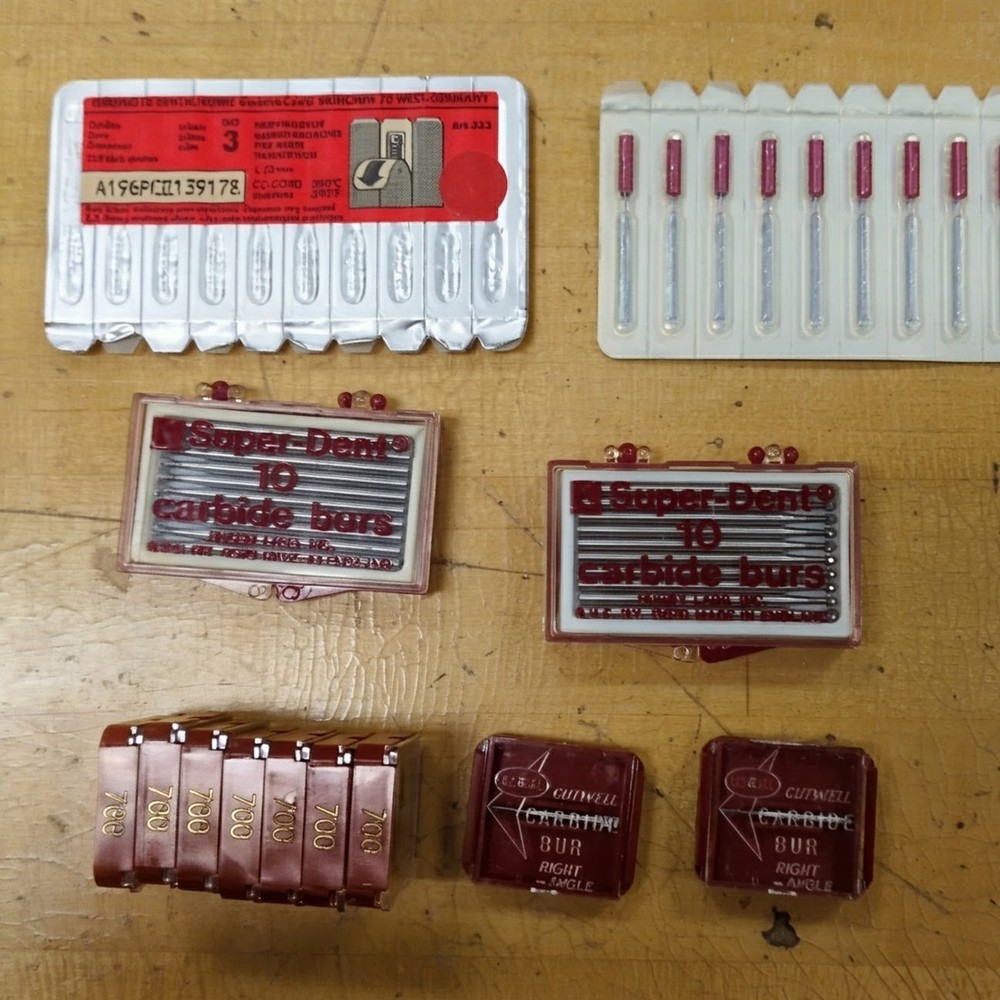 Dental Carbide Burs & Barbed Broaches Lot Cutwell Super-Dent