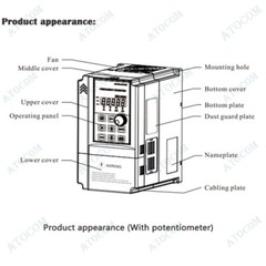 ATO 5.5KW 7.5HP 23A VFD 120V Input 220V Output Variable Frequency Drive Inverter