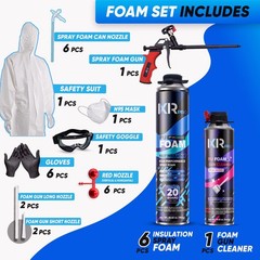 Spray Foam Insulation Kit(6PK Kit) Expanding Foam Sealant, Spray Insulation Foam