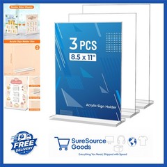 8.5×11 Clear Acrylic Menu Stand Vertical Display for Office & Restaurant