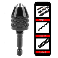 Mini ( 0.3mm to 3.6mm) Keyless Drill Chuck with 1/4″ Hex Shank Adapter – J016