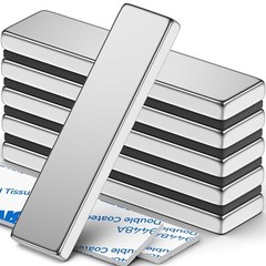 6 Pack Super Strong Bar Magnets Heavy Duty, Large Flat Magnetic Powerful Strips