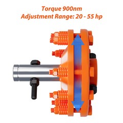 PTO 1 3/8″ Slip Clutch 6 Spline/Smooth Round Ends Carburized Steel 900 nm Torque