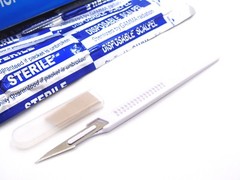 10 Disposable Scalpel #11 Sterile Plastic Handle