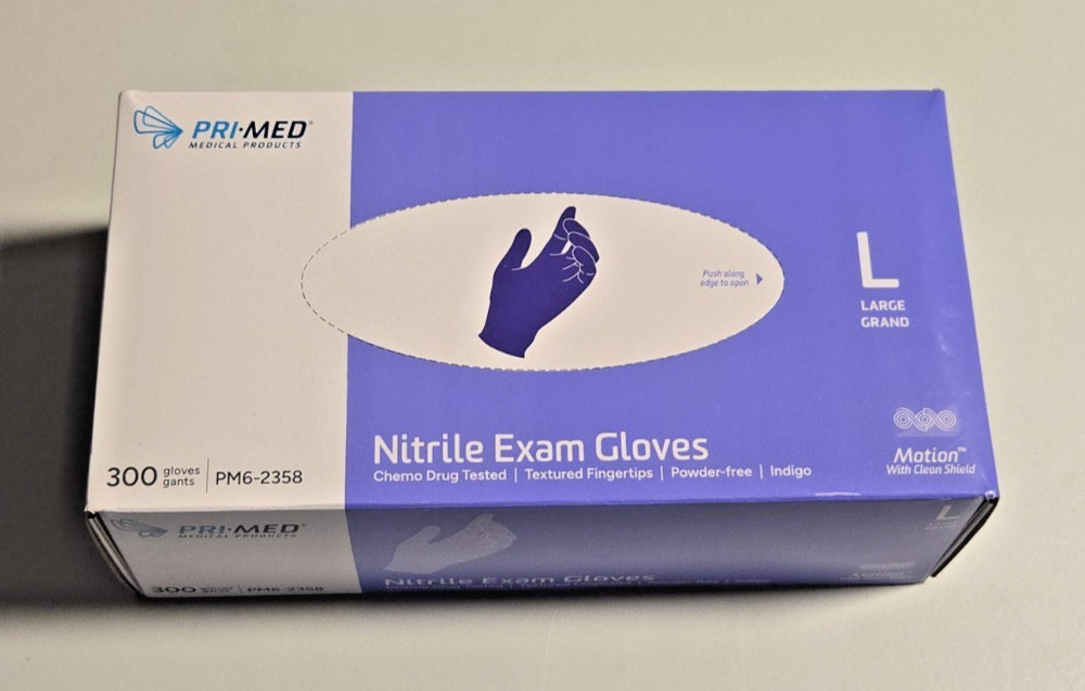 PRI-MED Medical Nitrile Exam Gloves Large Exp 06/2028