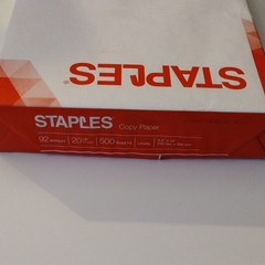Staples Copy Paper 8.5 x 14 in White 92 Bright 20 lb 500 Sheets 127035