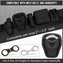 Open Top Handcuff Holder, Handcuff Case, Secure Belt Attachment, Fits Standard