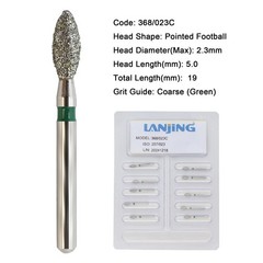 Dental Burs Diamond Football FG 368/023C Coarse Grit High Speed Friction Grip