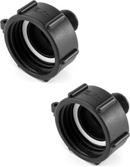 IBC Tote Tank Drain Adapter, 2″ Coarse Thread x 3/4″ Male NPT Hose, 60mm Buttres