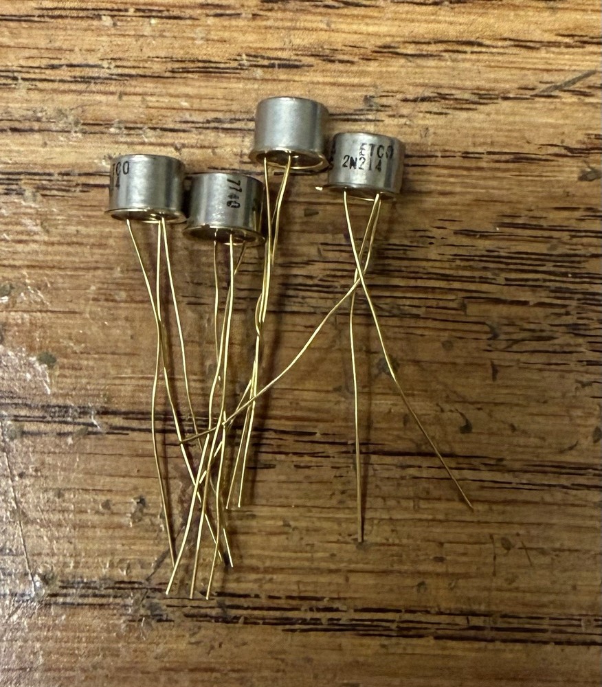 (4) 2N214 ETCO Germanium NPN Transistors NOS Gold Leads