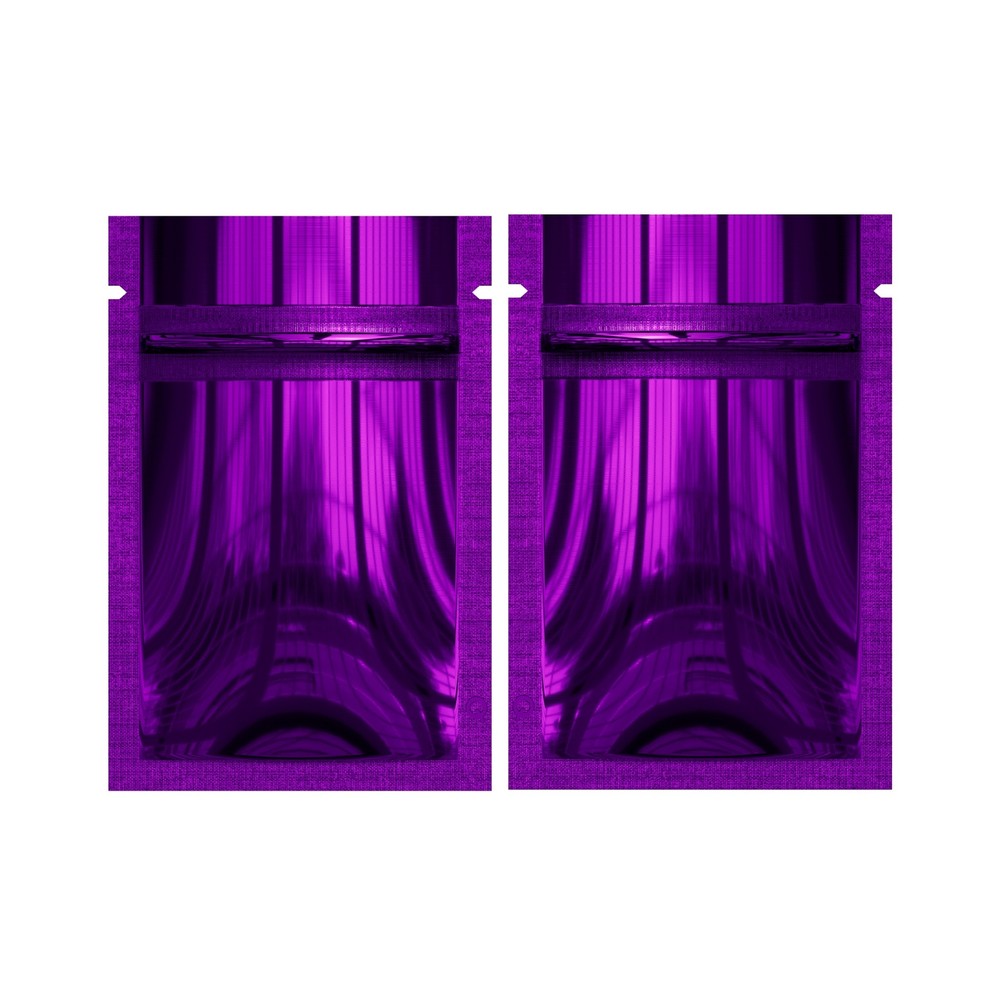 100/200/500 Glossy Purple Mylar Foil Smell Proof Resealable Zip Seal Lock Bags