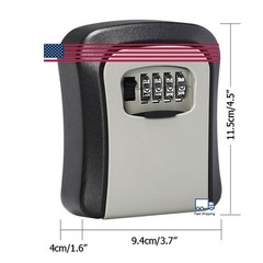 4 Digit Key Safe Lock Box Combination Wall Mount Security Storage Case Organizer