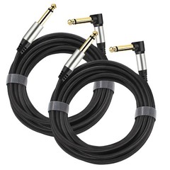 Adoerpai 2-Pack Guitar Cables 1/4 Inch 6.35mm Male to Male Jack Right Angle t…