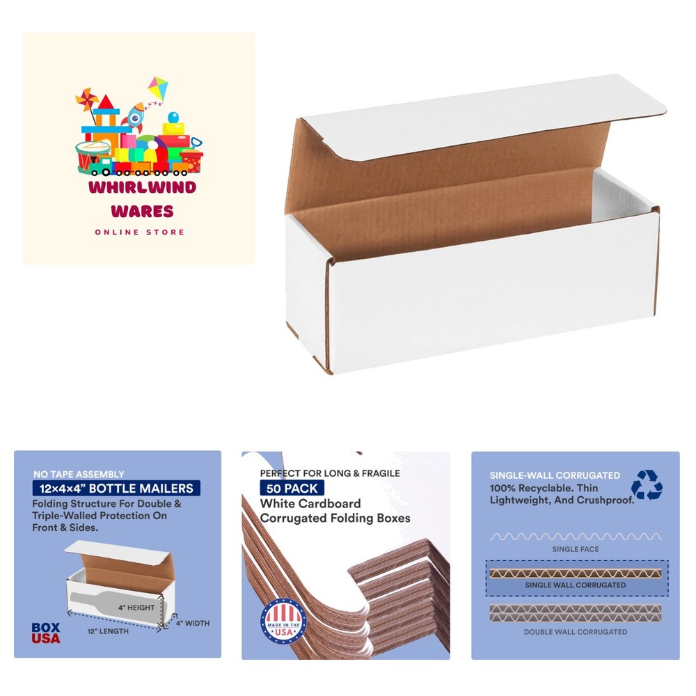 Shipping Boxes Small 12″L x 4″W x 4″H, 50-Pack | Corrugated Cardboard Box Mai…