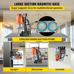 BRM35 Magnetic Drill Press Industruial Compact Pinion Guide 150mm Distance
