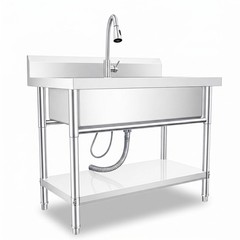 40″ Silver Free Standing Commercial Stainless Steel Kitchen Utility Sink