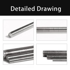 304 Stainless Steel M2-0.4 Fully Threaded Rod Pack of 2 – 250mm Durable Screw