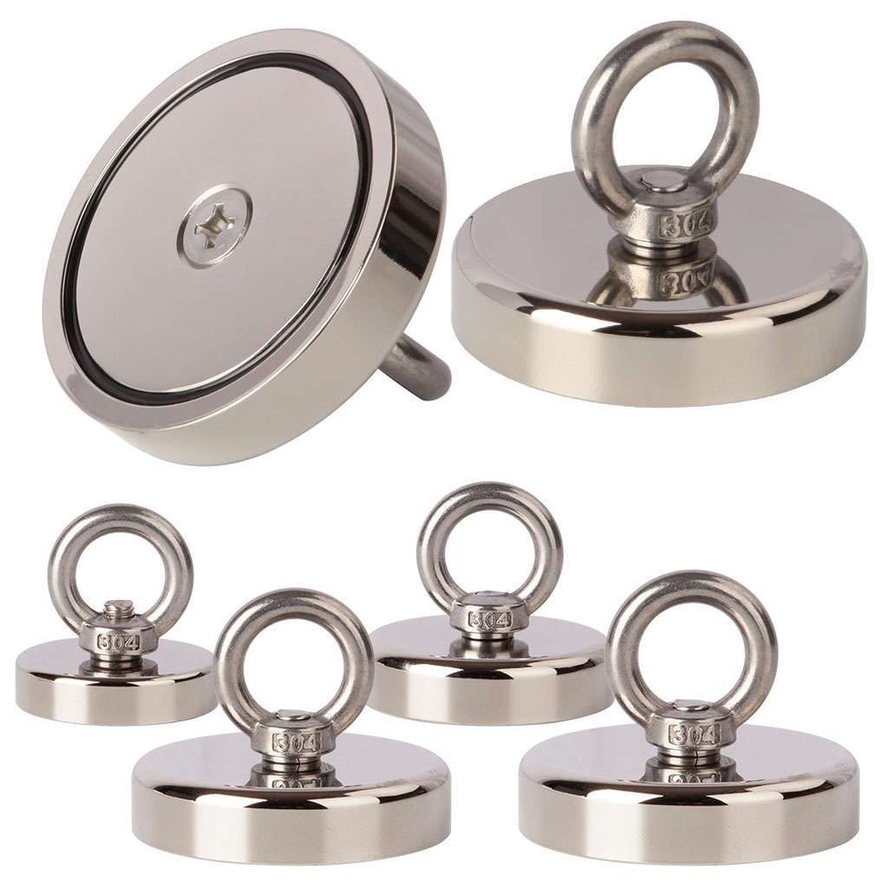 Neodymium Fishing Magnets Pulling Force Super Strong Round Rare Earth 400-1000LB