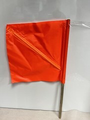 4-pk 18×18 Safety Flag PVC/Poly Orange Fluorescent Warn Caution Cross w Stay