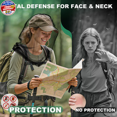 Pmxary 2 Pack Premium Mosquito Head Nets with Drawstring, X-Large, Black
